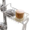 Drainer Storage Soap Stainless Dishcloth Rag Steel Sponge Shelf Adjustable Rack Dry Kitchen Basket Finishing Faucet Towel Pool