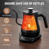 Electric Gooseneck Kettle Temperature Control & 5 Variable Presets;  Pour-Over Tea Kettle for Coffee Brewing;  Stainless Steel Inner;  1200W Rapid Hea