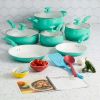 Ceramic Titanium-Reinforced Cookware Set, Ombre Green, 16 Piece