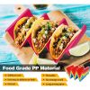 1pc/6pcs Colorful Taco Holder Stands - Premium Large Taco Tray Plates Holds Up To 3 Or 2 Tacos Each, PP Health Material Very Hard And Sturdy, Dishwash