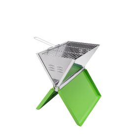 Notebook Barbecue Grill Multi-user Outdoor Folding Barbecue Grill (Color: green)